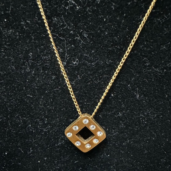 Givenchy Gold Plated Rhinestone Pendant Necklace - Picture 1 of 3